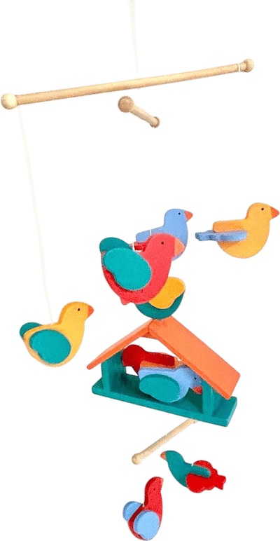 Vintage Wooden Baby Mobile