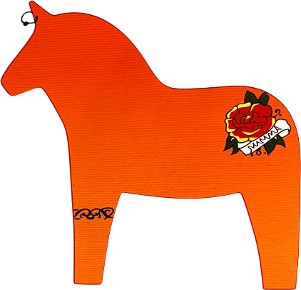 The Ed Hardy-esque Vintage IKEA Dala Horse