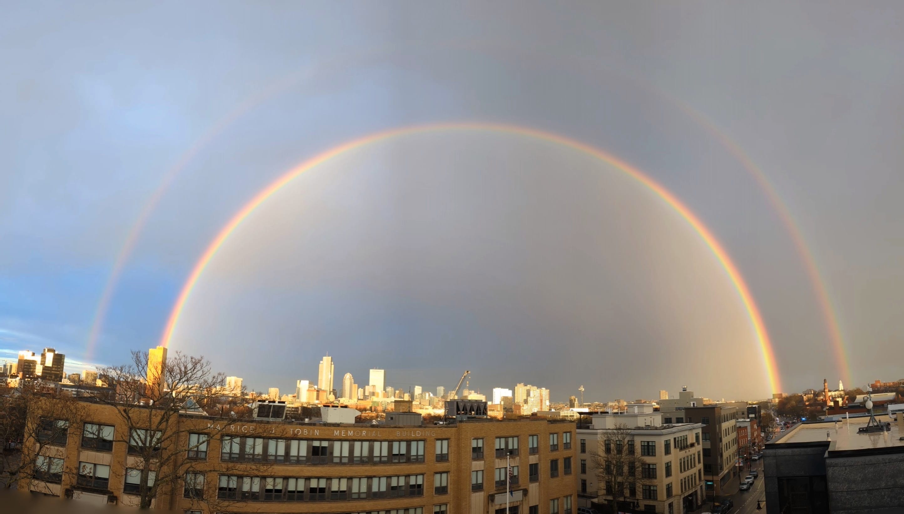 Seeing a double rainbow all the way across the sky