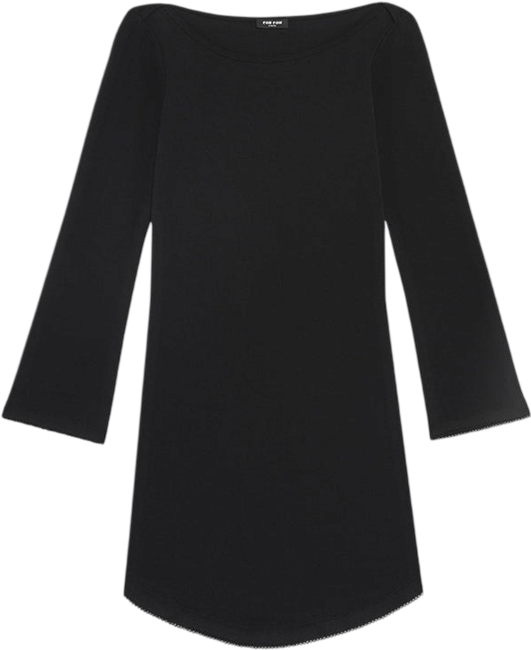 Cou Cou Intimates The Rina Dress: Black Cotton Jersey