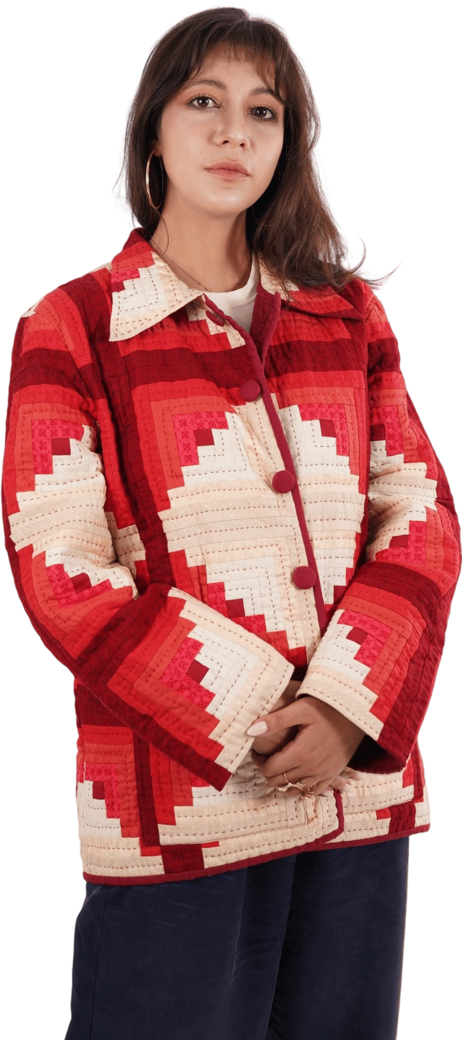 Mekong Quilts Logcabin Patchwork Coat