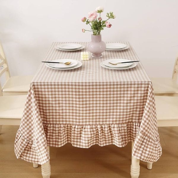 Gingham Ruffle Tablecloth