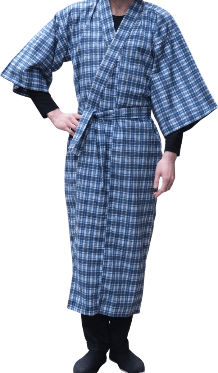 A flannel Japanese kimono robe
