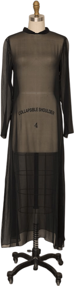 Sheer Black Silk Dress | Khata Space