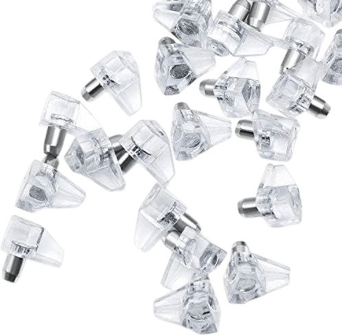 100 Pieces 5mm Shelf Support Peg, Plastic Support Cabinet Shelf Pins, Clear Shelf Holder Pin Cabinet Shelf Clips for Cabinet Furniture Book Shelves Supplies