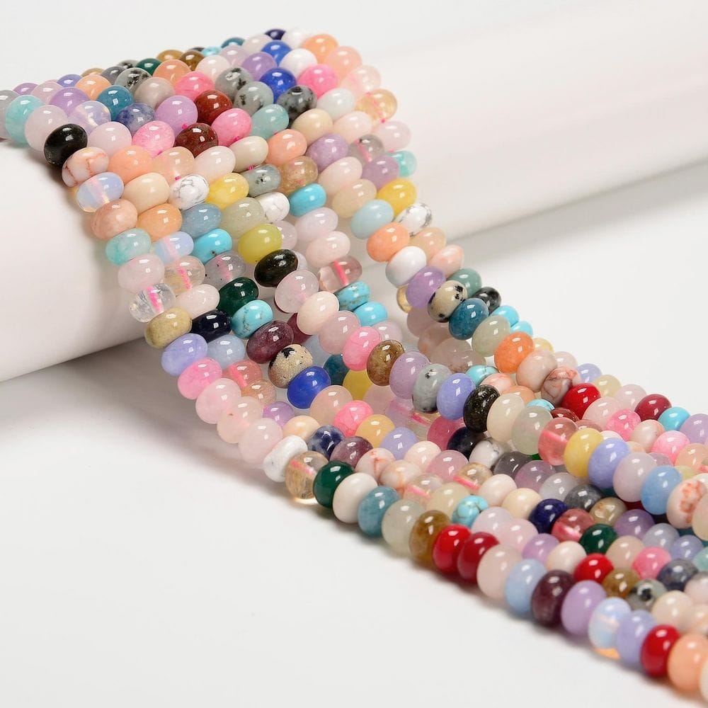 Mixed Gemstone Smooth Rondelle Beads Size 5x8mm 15.5'' Strand - Etsy