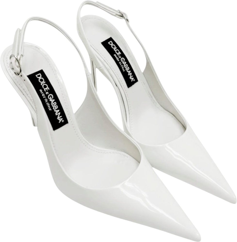 Dolce & Gabbana White Patent Leather Pumps (US 9)