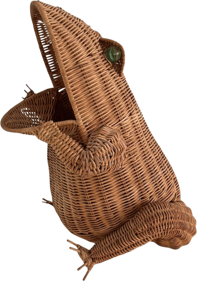 Vintage Rattan Frog Basket