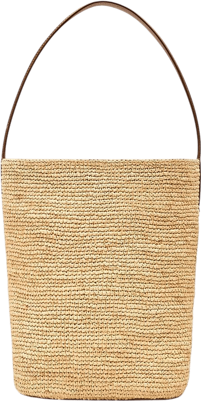 Berkeley Handknotted Raffia Bucket Bag