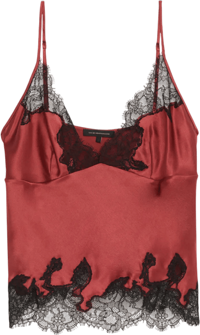 Giselle Lace-Trim Silk Top