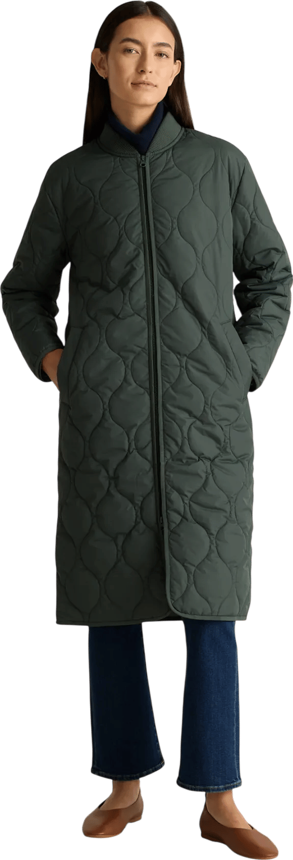 Featherless Quilted Puffer Long Coat