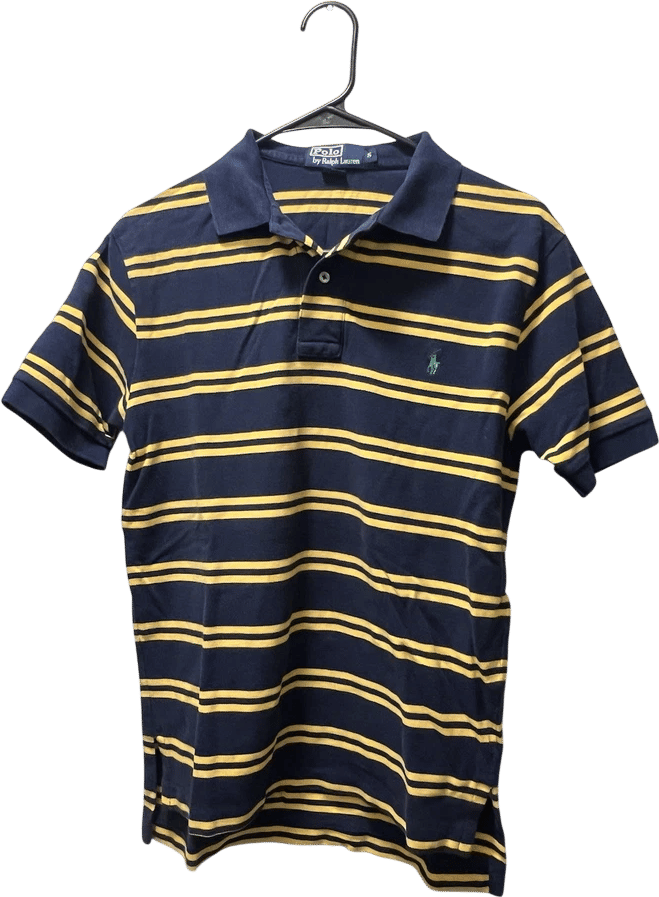 Polo Ralph Lauren Men's Navy Yellow Mesh Polo