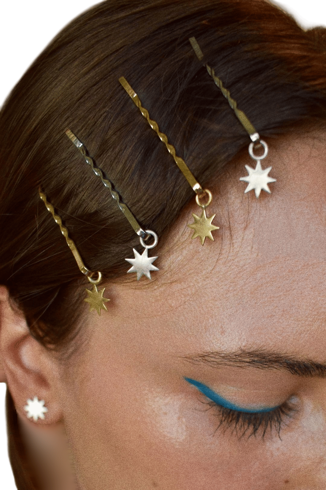 Northstar Brass or Sterling Silver Star Hair Clips