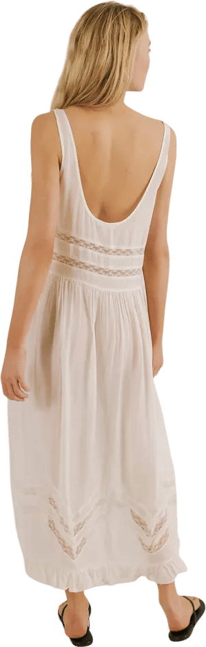 Voile and Lace Midi Slip Dress