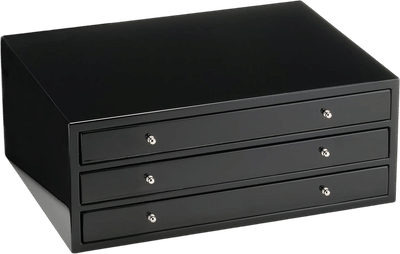 Firenze Black 3-Drawer Pen Box