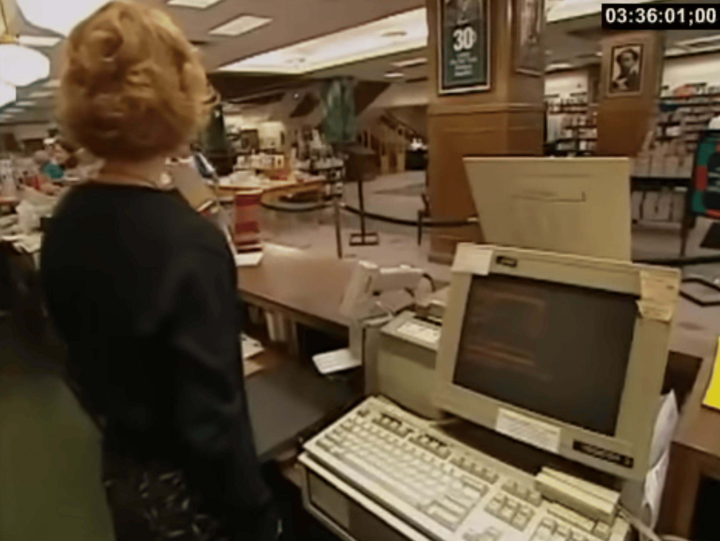 Working the checkout at Barnes and Noble in 1997