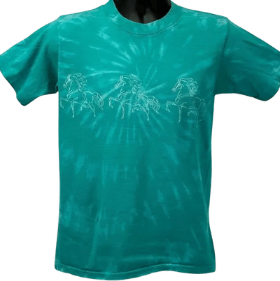 Vintage 80s Horse Equestrian Dressage Tie-Dye T-Shirt