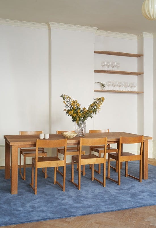 Classic Solid Wool Rug in Cornflower Blue