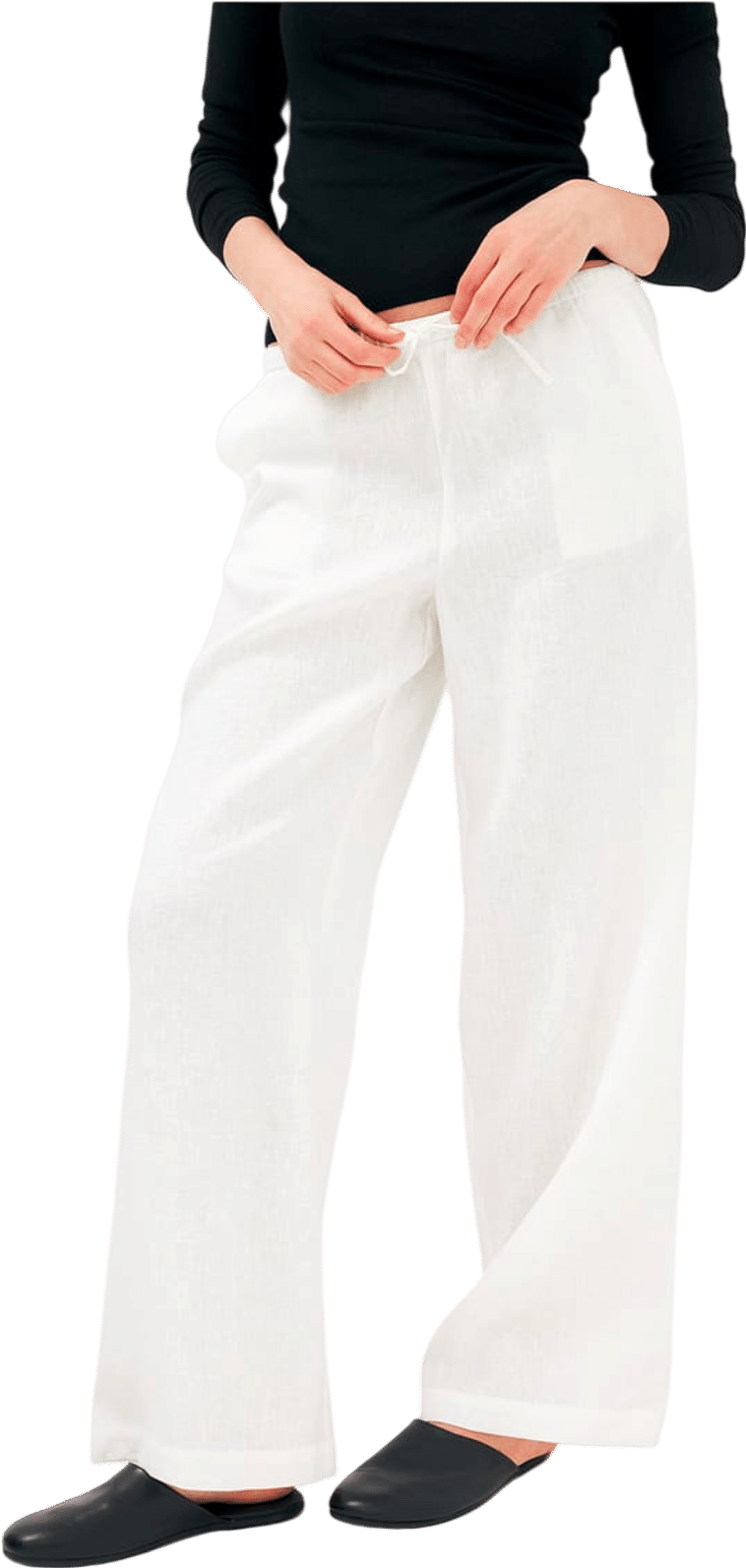 Pantalon en lin Blanc