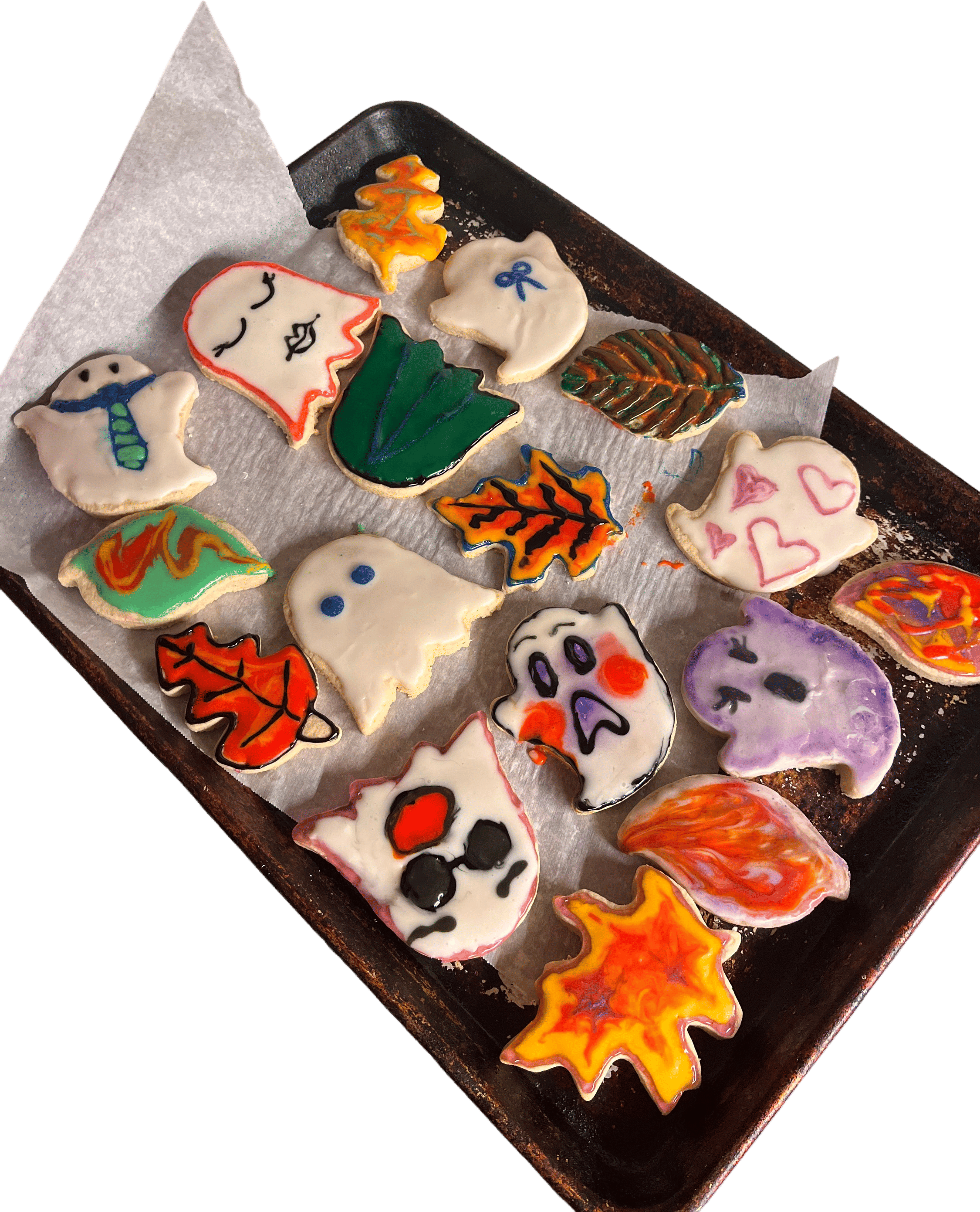 making halloween cookies