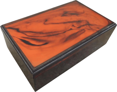 1960s Vintage Jewelry Box with Marbled Lid
