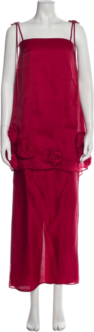 Leo Lin Silk Two-Piece Skirt Set