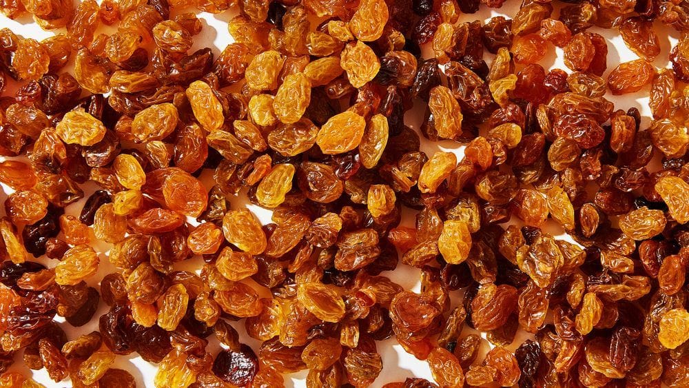 no raisins mixed in food