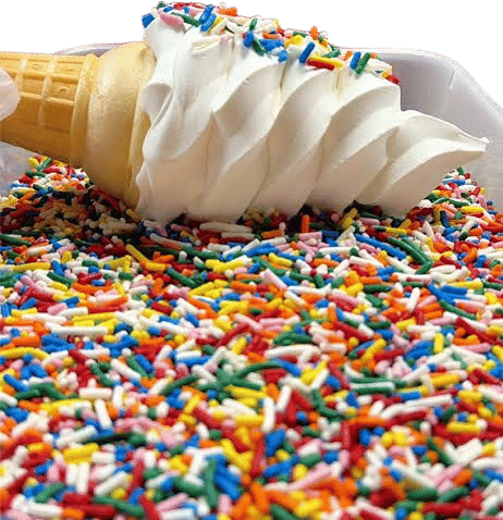soft serve cones should be ROLLED in sprinkles/jimmies