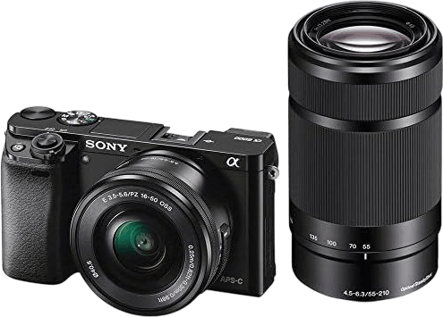 Sony Alpha a6000 Mirrorless Digital Camera w/ 16-50mm and 55-210mm Power Zoom Lenses Black