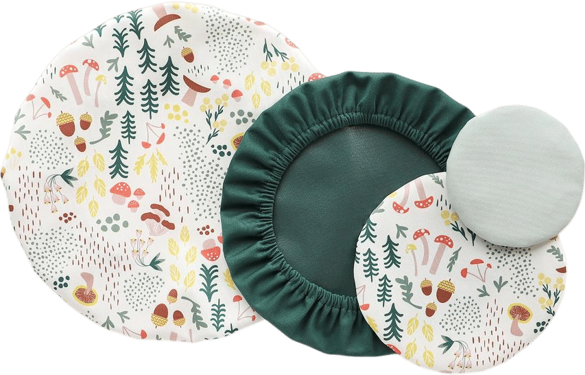 Reusable Bowl Covers made from Upcycled Materials, 4-Pack