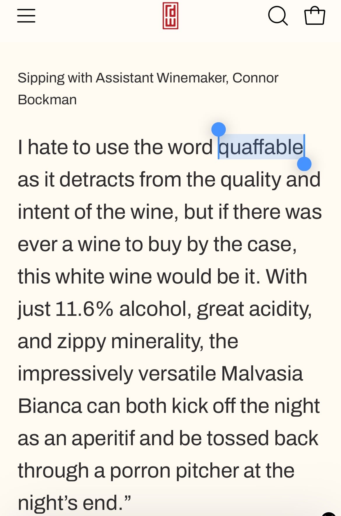Quaffable 🍷