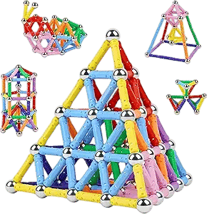 158Pcs Magnetic Building Sticks Blocks