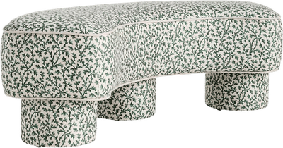 Floral Curved Banquette Bench
