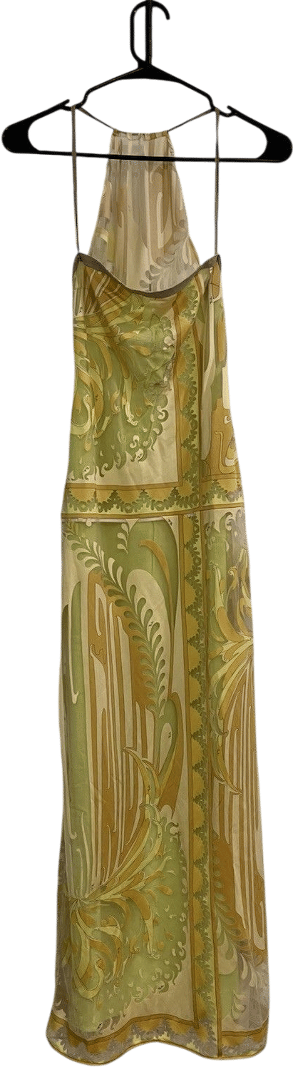Emilio Pucci Vintage 90s Halter Silk Dress (size 8)