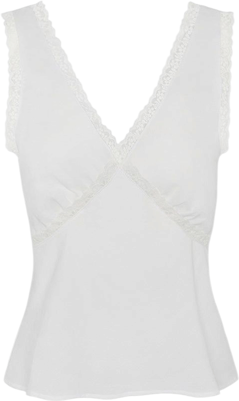 The Iris Tank: White Cotton Voile
