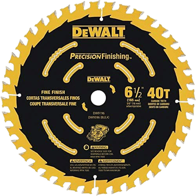 DEWALT DW9196 6-1/2-Inch 40-Tooth Circular Saw Blade
