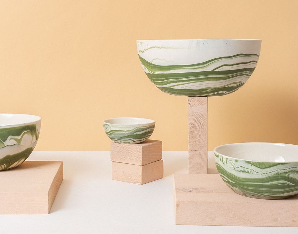 Matcha Marbled Bowls