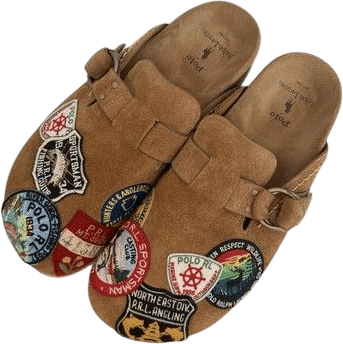 Polo Ralph Lauren Turbach Logo Patch Leather Suede Clog