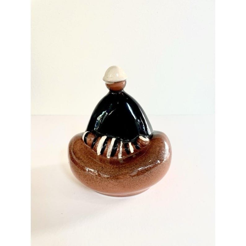 Ceramic Abstract Woman and Child Figurine
