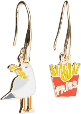 Seagull & Fries Drop Earrings