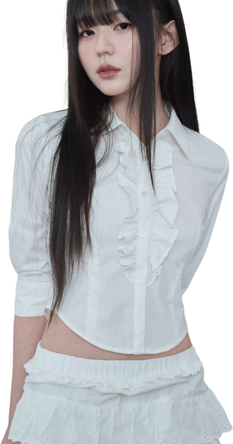 Rina Ruffle Crop Shirt