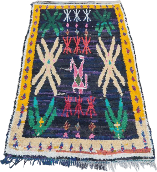 Fabulous Boucherouite Rug, Handmade Rug, Multicolored Azilal Carpet, Berber