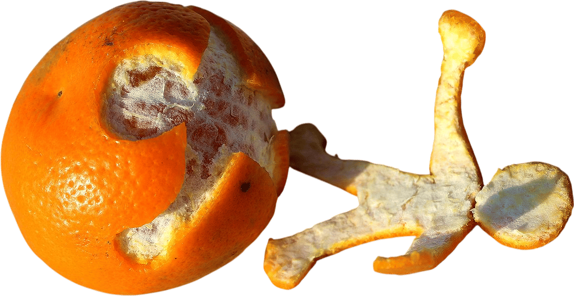 Eating a mandarin in the shower
