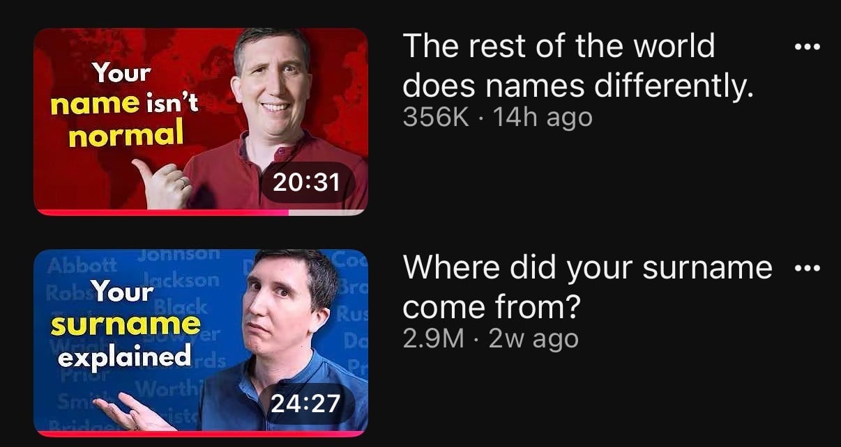 Rob Words on names