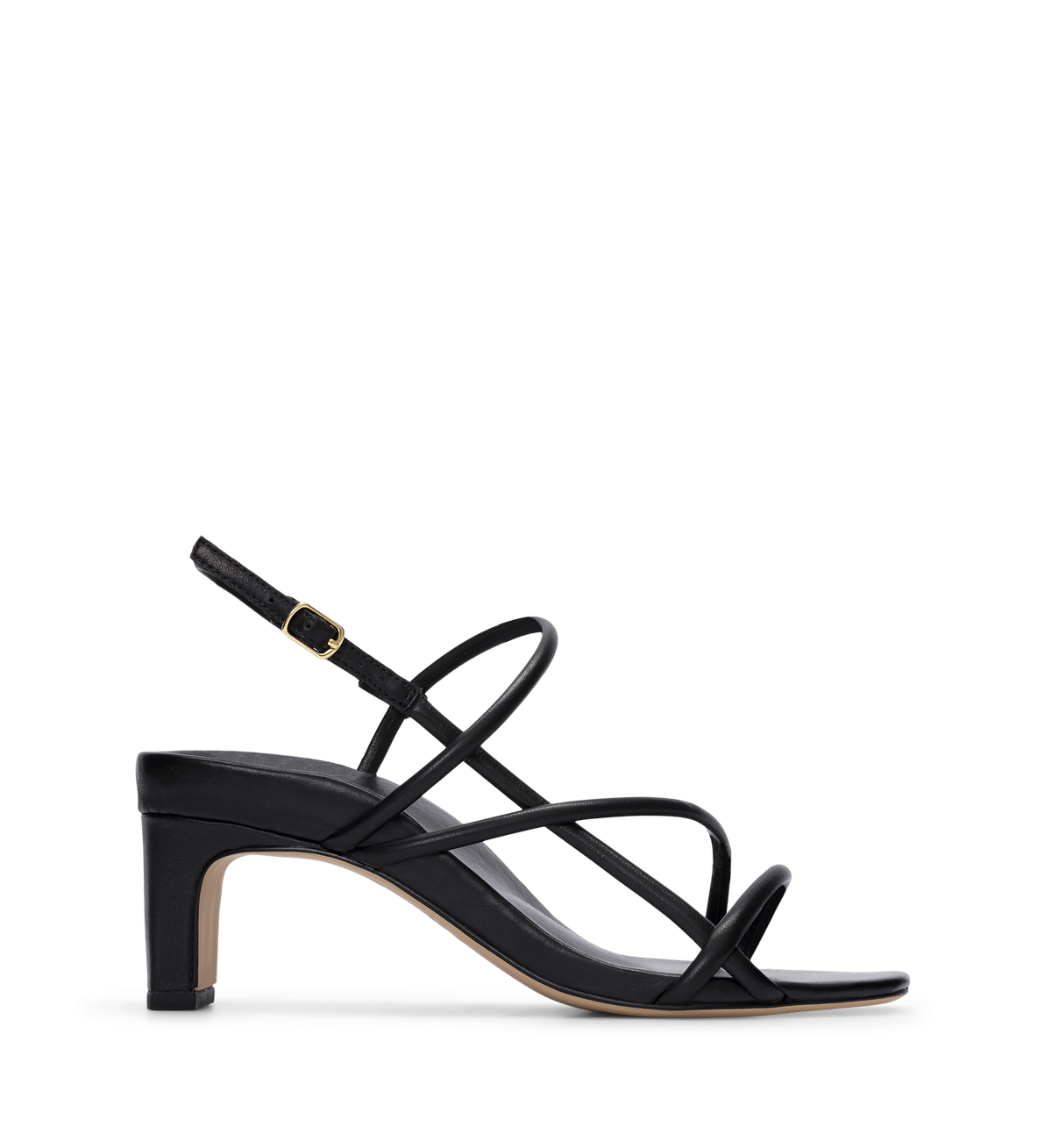Towhee Black Leather Heels/Bared Footwear