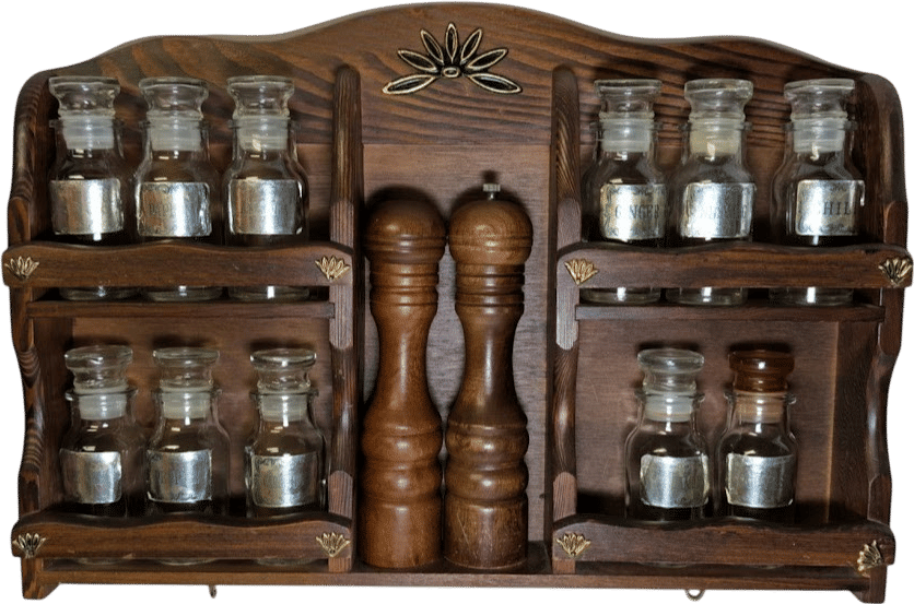 70s Wooden Spice Rack