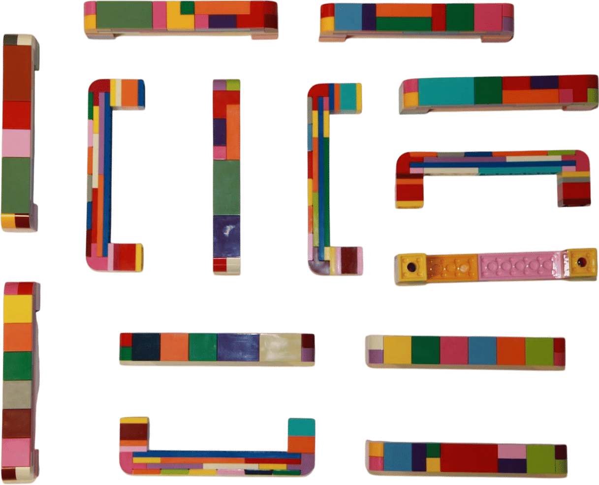Colorful lego furniture handle