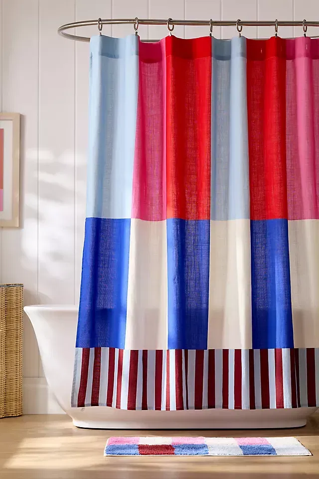 Damson Madder Cotton Printed Shower Curtain