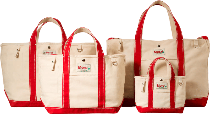 Merci Canvas Candide Shopping Bag - Red