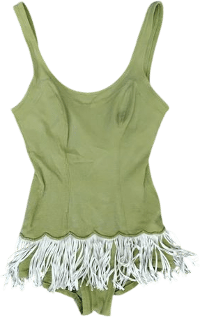 1960s Fringe Swim Bodysuit